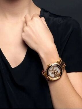 Michael Kors Runway Oversized Gold Pave Watch (Model MK5706) 45 MM women’s